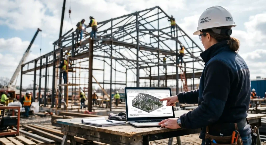 UstaCam uzman mimari ekibi tarafından yapılan bioklimatik pergola 3D projelendirme ve kusursuz montaj süreci.