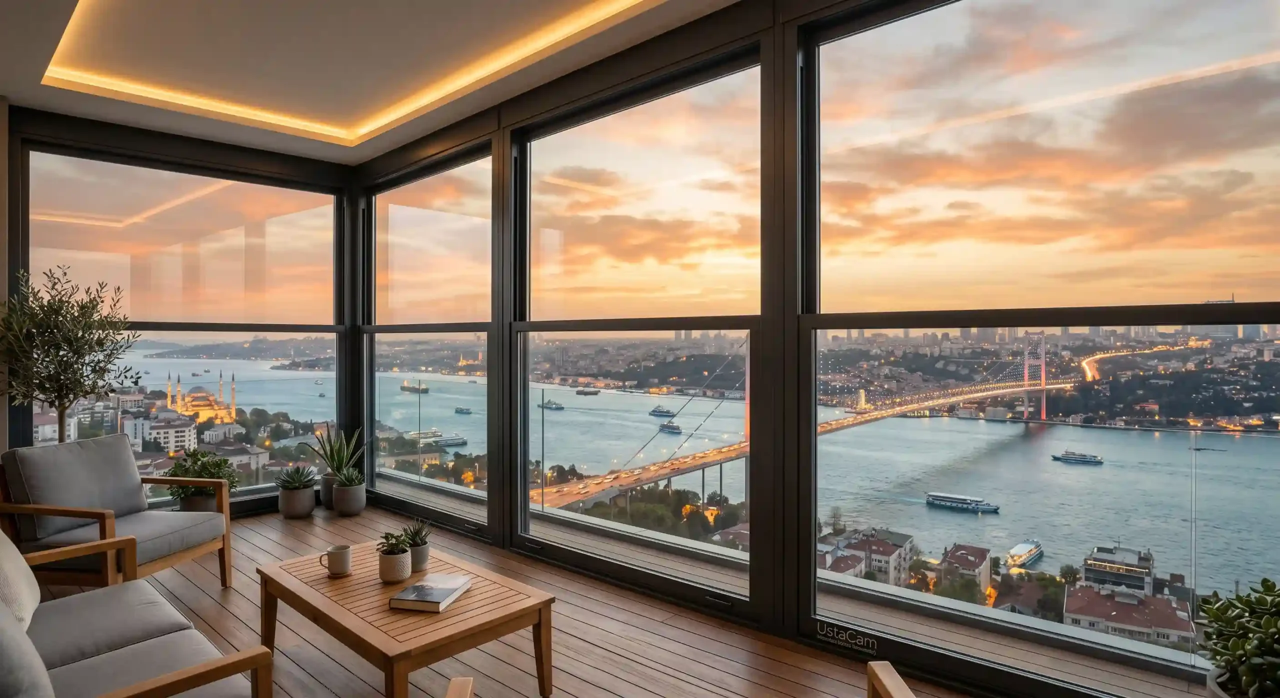 İstanbul geneline garantili, profesyonel ve milimetrik montaj hizmeti sunan UstaCam ısıcamlı giyotin cam uygulaması.